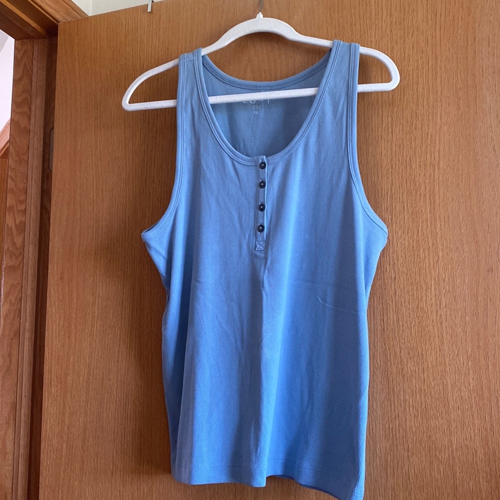 Distressed look loft tank top